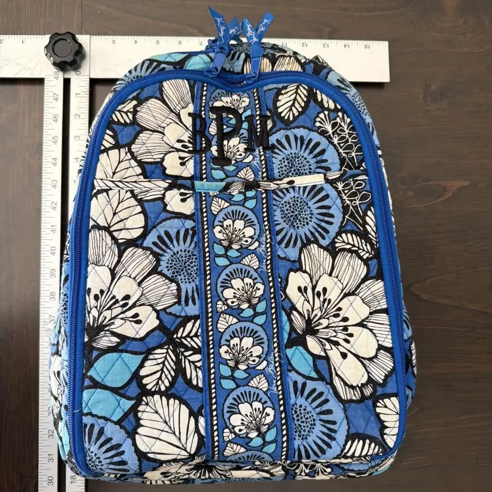 Vera Bradley Blue Bayou Diaper Bag Pad Quilted Backpack Travel Work School Gift